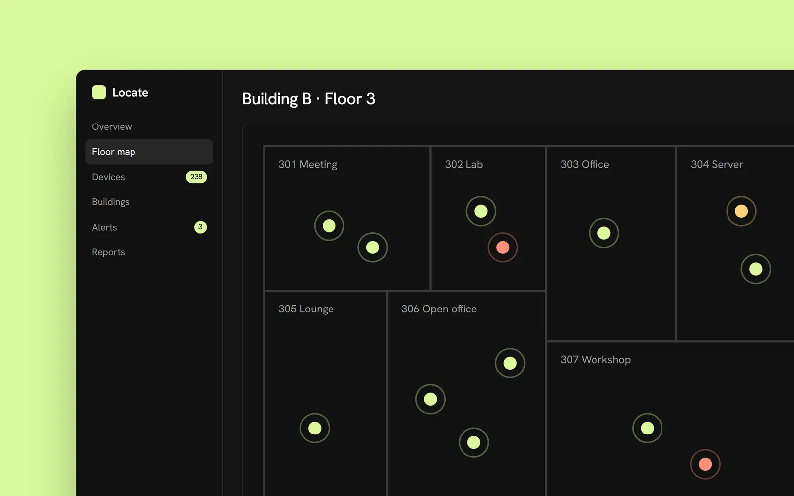 Device Location Management: interface illustration