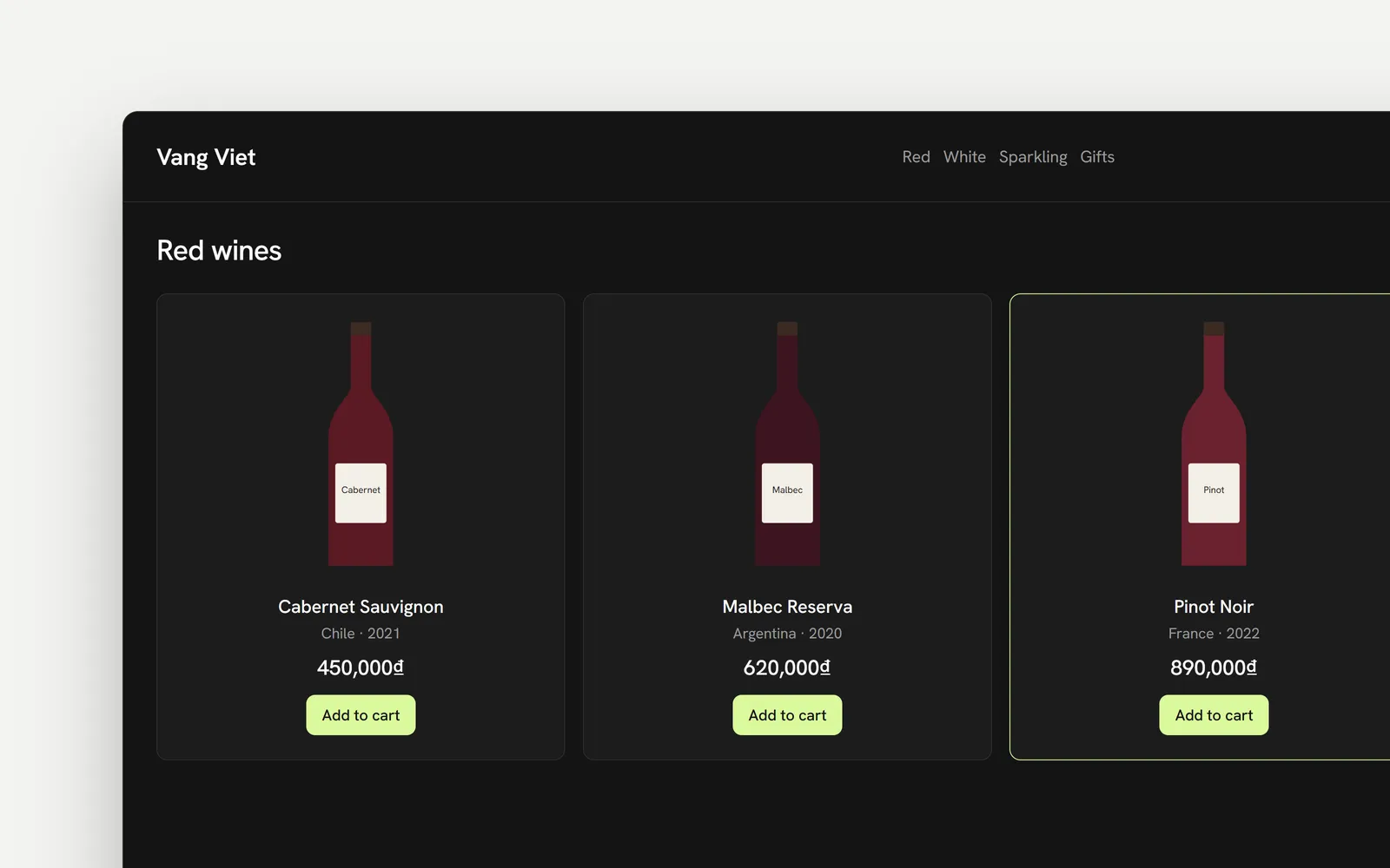 Vietnam Wine Business: interface illustration